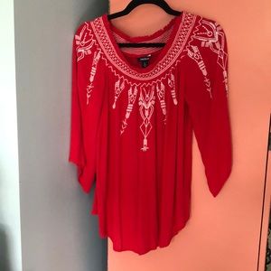 Red Terre Bleue 3/4 length top